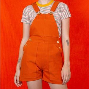 Bigbudpress shorteralls in burnt orange, medium